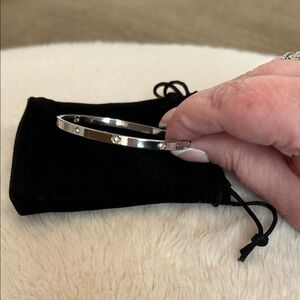 Elegant Silver Bracelet with Crystal Accents